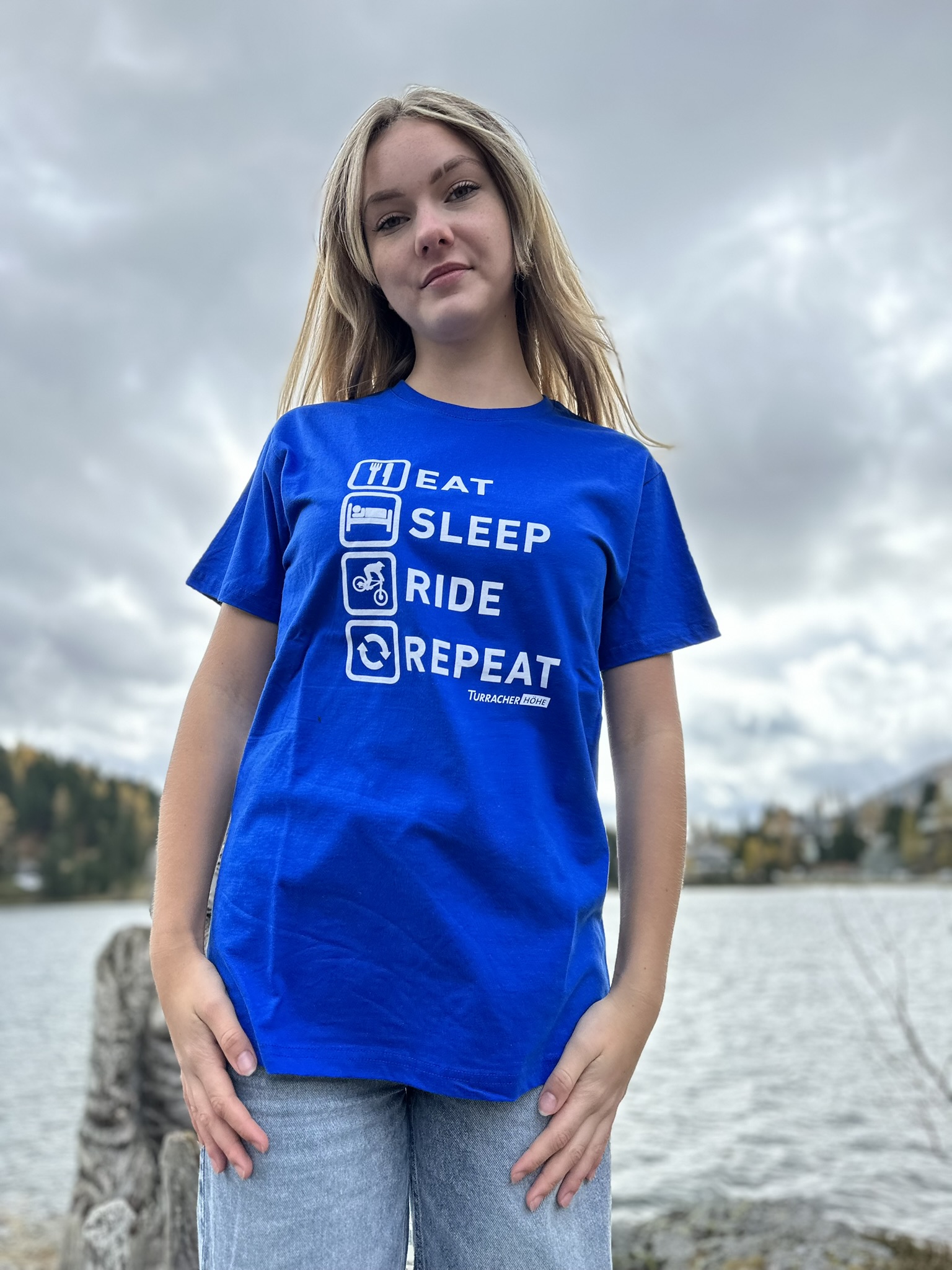 T-Shirt "Eat - Sleep - Ride - Repeat" blau