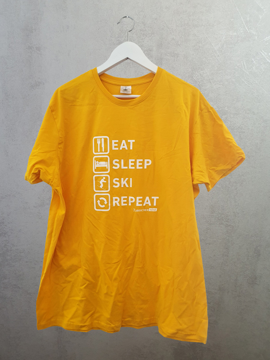 T-Shirt "Eat - Sleep - Ski - Repeat" orange T-Shirt "Eat - Sleep - Ski - Repeat" orange