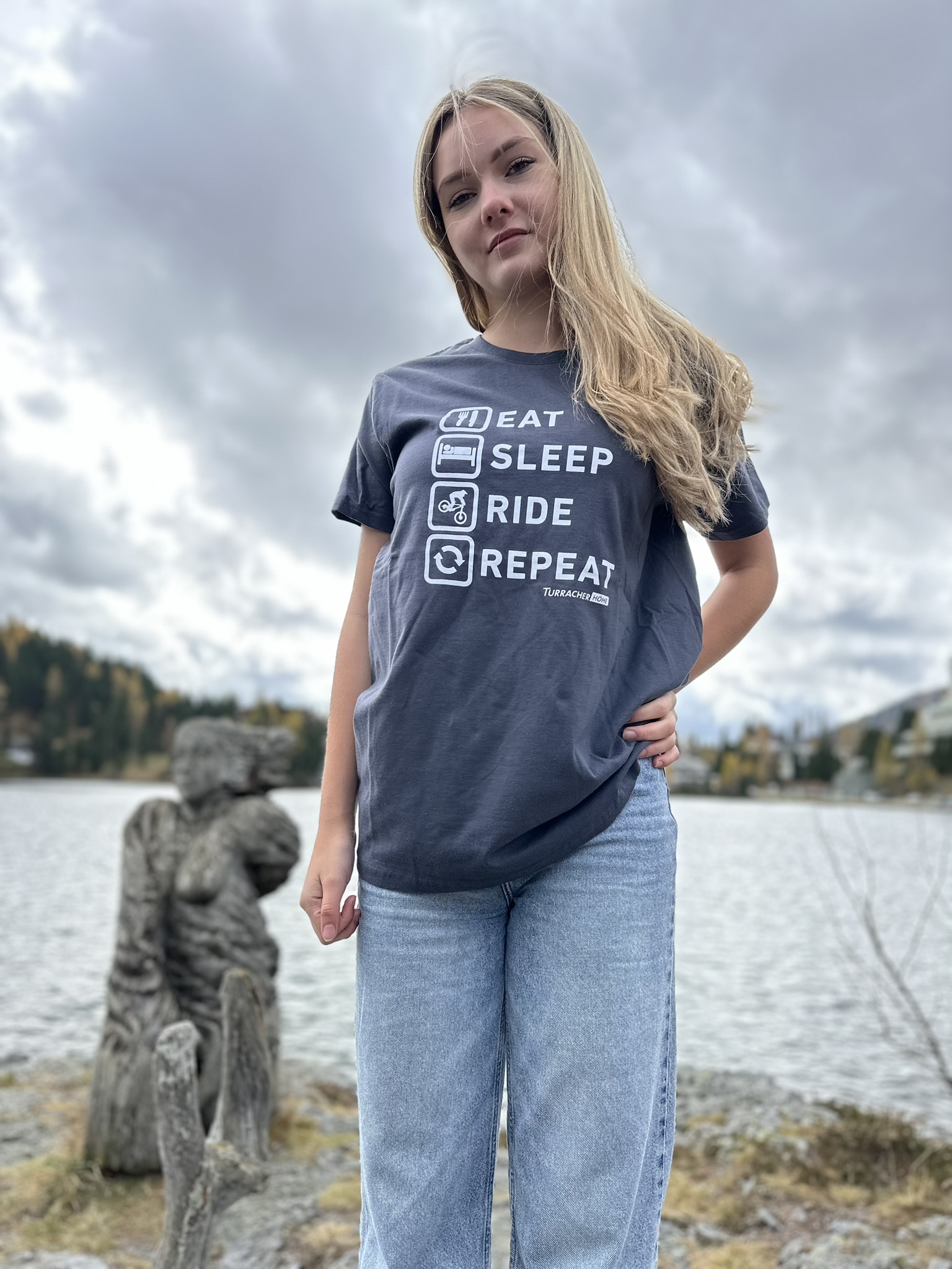 T-Shirt "Eat - Sleep - Ride - Repeat" grau
