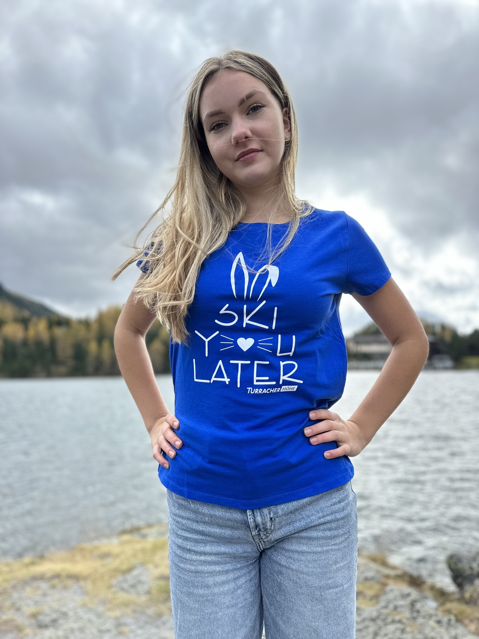 T-Shirt "Ski you later" blau
